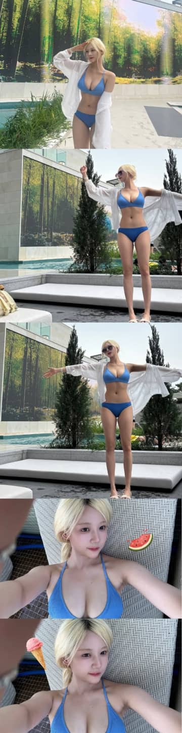 【写真】韓国チアのチョ・イェリン、大胆ビキニでグラマラスな圧巻ボディを堂々披露
