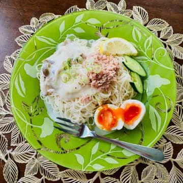 ほんのり香るレモン風味のツナクリームそうめん