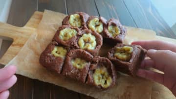 レンジで5分！簡単すぎる「米粉チョコバナナ蒸しパン 」の作り方