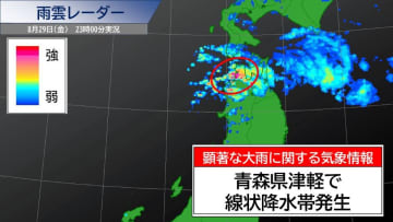 青森県で線状降水帯発生　土砂災害や河川の氾濫などに厳重警戒