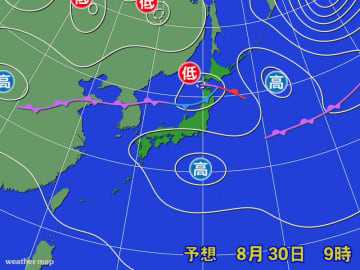 雷を伴った激しい雨に注意