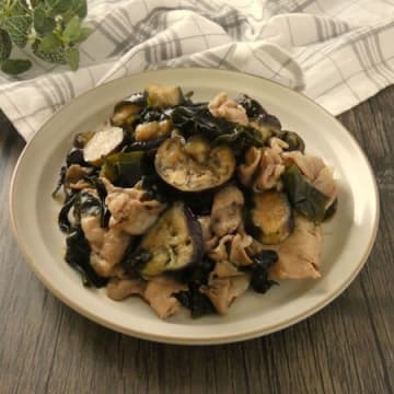 レンジで簡単！「豚しゃぶとナスのにんにく醤油和え」