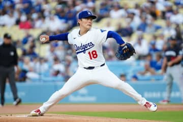 ドジャース・山本由伸が今季12勝目の権利持って降板　スイープ負け阻止へ、7回1失点＆自己最多10Kの快投