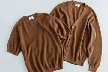シップス限定ニット“防縮ウール”のゆったり半袖セーター＆カーディガン、奥山メリヤスから