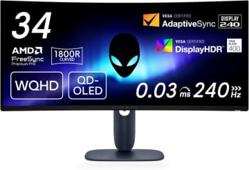 【Amazonセール】1800R曲面QD-OLEDパネル搭載34型など「Alienware」ゲーミングモニターがお買い得