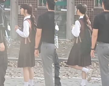 1990年生まれ・35歳でも違和感ゼロの制服姿　韓国“最強ベビーフェイス”女優の新作撮影目撃談