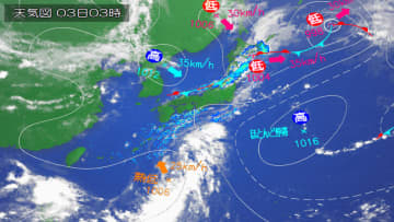 北日本～東日本は低気圧・前線通過。大雨や土砂災害に厳重警戒