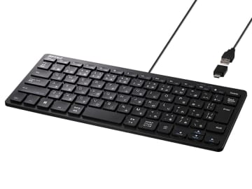 バッファロー、タブレットやゲーム機にも使えるテンキーレス有線キーボード