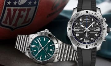 ブライトリングがプロアメリカンフットボールリーグ「NFL」とのパートナーシップ締結を発表。32チームの公式カラーやロゴを採用する限定モデルも誕生