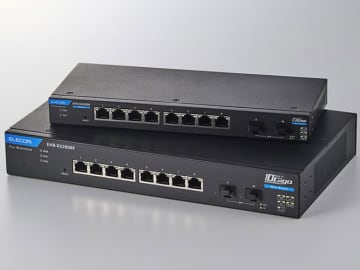 エレコム、10GBASE-Tポートを8基備えたレイヤ2スマートスイッチ「EHB-SX2B08F」