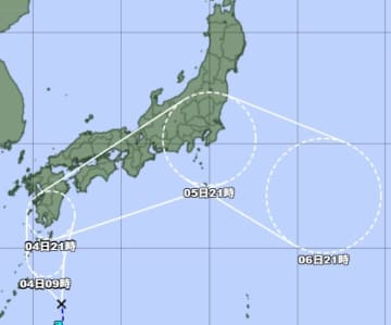 【台風情報】関東に5日最接近か　4日から低い土地の浸水、竜巻、落雷、降ひょうに注意　関東南部で24時間に200ミリの雨予想