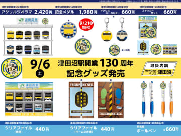 【JR東日本クロスステーション】津田沼駅開業130周年を記念した限定グッズをNewDaysペリエ津田沼店限定で9月6日より限定発売
