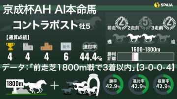 【京成杯AH】AIの本命はコントラポスト　「前走芝1800m組」に単回収率334%のお宝データあり
