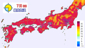 7日(日)は猛暑日100地点超えか　仙台でも35℃予想　厳しい残暑は来週も