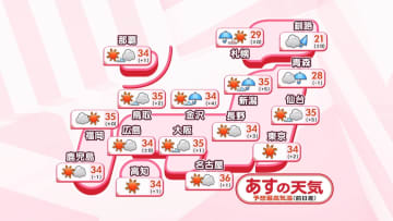 【あすの天気】西・東日本は広範囲で晴れ　東北の日本海側では大雨も