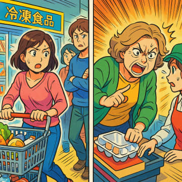 スーパーで「かご持ちすぎで邪魔」と文句を言われた私。数分後、その人がレジで列を止めていた【短編小説】