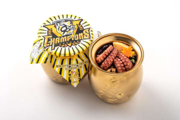 淡路屋「阪神タイガース」リーグ優勝記念ひっぱりだこ飯。黄金陶器でたこ2倍増量、2025円