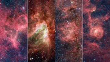 天の川銀河の有名な4星雲を赤外線で。　どれがどの星雲？