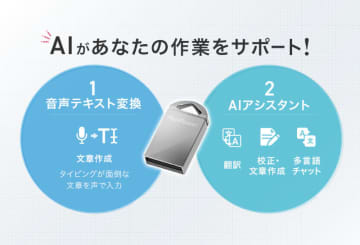スマホで音声入力・PCでAI編集できるAIボイスライター、サンワサプライが発売