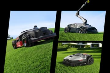犬の遊び相手にもなるロボットアーム付きロボット芝刈り機「NexLawn Master X」