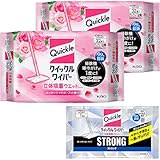 「クイックルワイパー 立体吸着ウエットシート エッセンシャルローズの香り 32枚×2個+ストロングシート1枚」がAmazon定期おトク便28%OFFの税込1,503円!　フローリングや階段など家じゅうラクラクお掃除