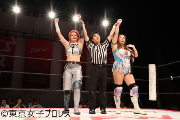 まなせゆうな＆凍雅がコンビ初戦で好発進し、プリンセスタッグ王座挑戦をアピール！「この勢いのままタッグベルトに挑戦します！」