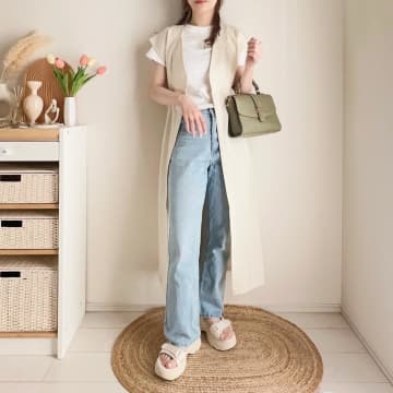さっっすが【しまむら】！ 大人っぽい雰囲気出したいなら「ロングジレ」がおすすめ♡