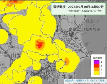 【速報】埼玉南部に大雨警報　東京も　低い土地の浸水に警戒
