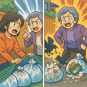 「ゴミ置き場のネット外すな」と責められた私。カラスに荒らされていたのは隣人のゴミ袋だった【短編小説】