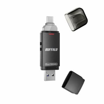 バッファローのスティック型SSD　スマホの写真や動画を簡単バックアップ