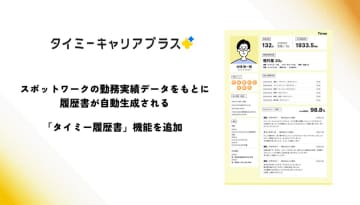 「タイミー履歴書」開始　勤務実績から自動生成して社員化支援