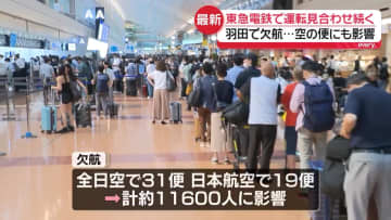 東急電鉄の一部、依然見合わせ　羽田で欠航…空の便にも影響