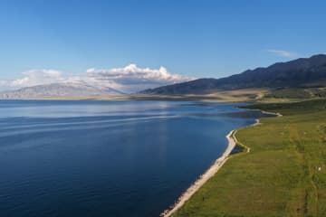 中国・新疆のサリム湖、エコツーリズムを推進