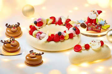 帝国ホテル 東京25年クリスマスケーキ、“赤鼻のトナカイ”チョコムース＆華やかリースケーキ