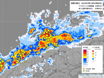 【山陰道】出雲市内で大雨 6時間ぶり通行止め解除（14日11:20現在）
