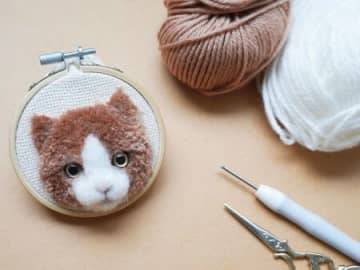 【作り方動画】パンチニードルで作る猫
