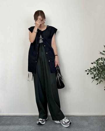 【ユニクロ】やっぱり名品♡「タックワイドパンツ」