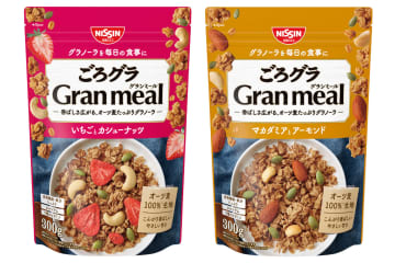 日清シスコ、シリアル生地が主役の「ごろグラ Gran meal いちごとカシューナッツ/マカダミアとアーモンド」発売