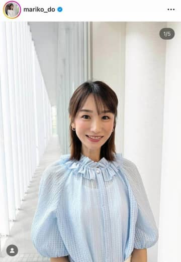堂真理子アナ43歳、華やかピンクのブラウス×花柄スカート上品コーデ大絶賛　「ガチかわいいすぎる」