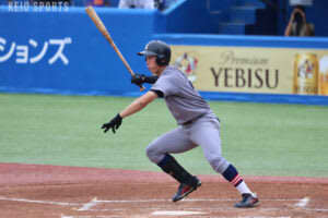 p【野球】左エース渡辺和の好投に打線が猛攻で応え 待望の今季初勝利！一宮のリーグ戦初安打が特大２点本塁打 ／東京六大学野球秋季リーグ戦 法大３回戦　＠明治神宮野球場/p