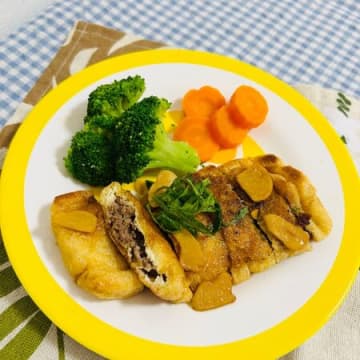 油揚げとひき肉のステーキ！