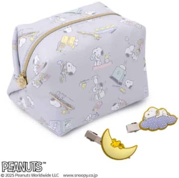 前髪クリップ付き「スヌーピー」大容量ポーチ、ファミマ限定で本日発売