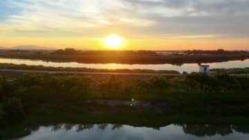 湿地公園の穏やかな風景　中国安徽省蕪湖市