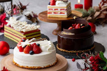 東京プリンスホテル25年クリスマスケーキ、手描きツリーのピスタチオや“お城風”チョコ