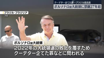 ボルソナロ前大統領に禁錮27年3か月の有罪判決　クーデター企てた罪など　ブラジル最高裁