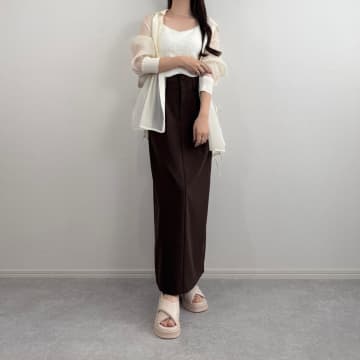 黒・茶どっちも欲しい！【しまむら】美シルエット100点♡「細見えスカート」