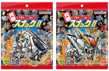 昔懐かしい「元祖SDガンダム」シール付きスナックに第2弾！「νガンダムHWS」や「サイサリス」まで全33種―描き下ろしの「ペーネロペー」らも収録