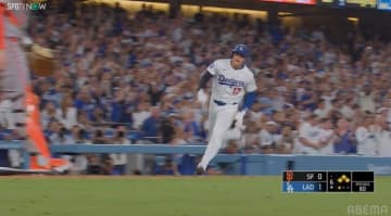 もういる！大谷翔平、爆速ホームインの瞬間「足速っw」「さすがや」あっという間に…ファン驚愕の激走シーン