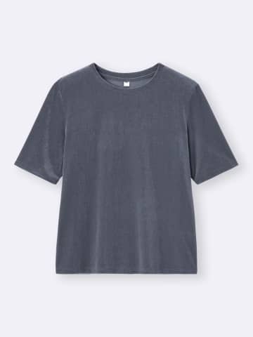 【GU値下げ】で790円！？ 40・50代の高見え♡「ベロアTシャツ」