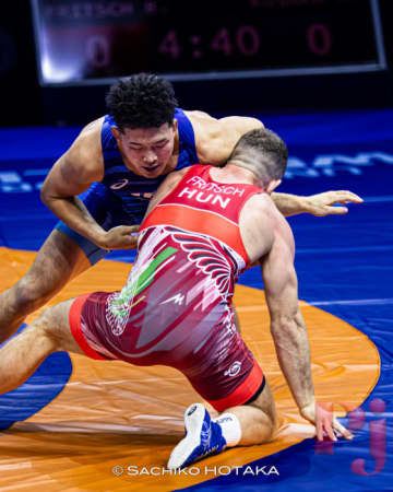 ＜レスリング＞【写真集】2025年世界選手権／男子グレコローマン77kg級・日下尚（マルハン北日本）－1回戦～準決勝